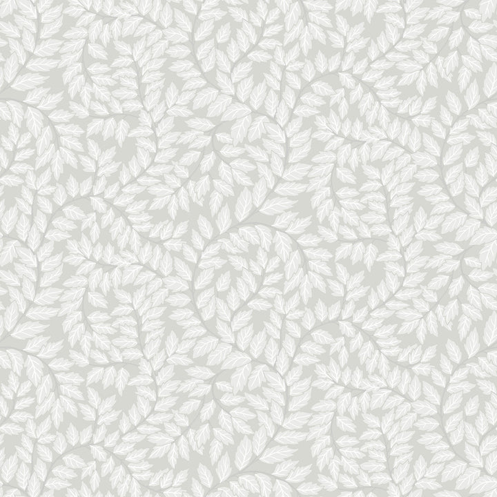 Lindlöv Grey Leafy Vines Wallpaper by A-Street Prints Botanica Covers about 57.5 square feet 20.9-in by 33-ft long roll Unpasted 20.9 - Fabric Carolina -