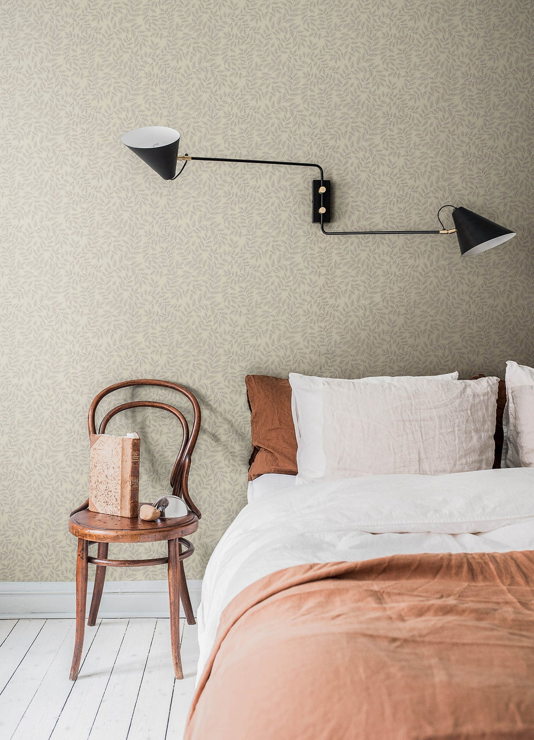 Lindlöv Taupe Leafy Vines Wallpaper by A-Street Prints Designer
