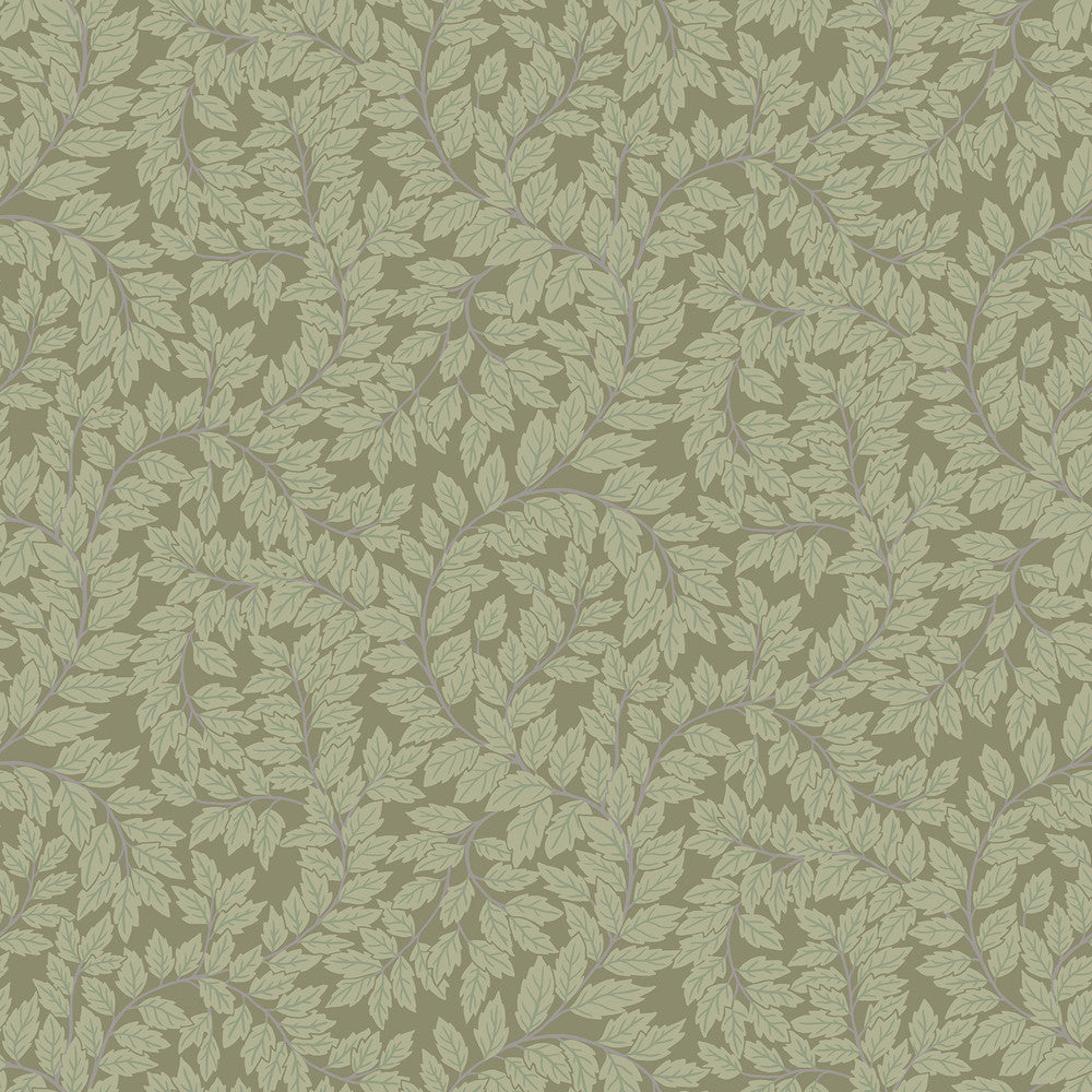 Lindlöv Moss Leafy Vines Wallpaper by A-Street Prints Botanica Covers about 57.5 square feet 20.9-in by 33-ft long roll Unpasted 20.9 - Fabric Carolina -
