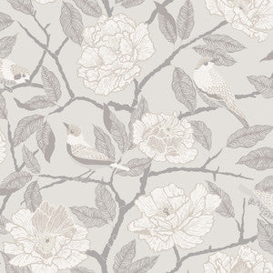 Bernadina Grey Rosebush Wallpaper by A-Street Prints