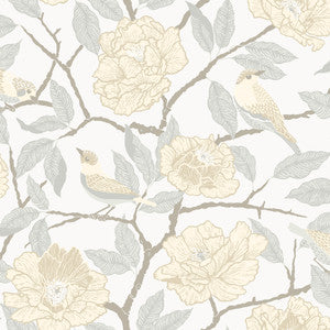 Bernadina Light Yellow Rosebush Wallpaper by A-Street Prints