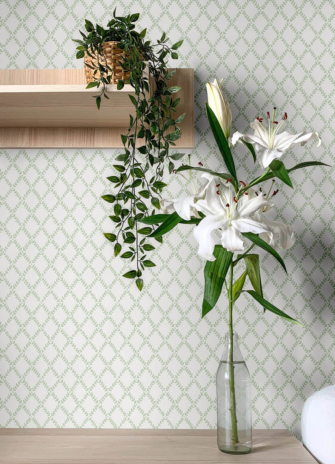 Trevor Sage Leaf Trellis Wallpaper by A-Street Prints Designer