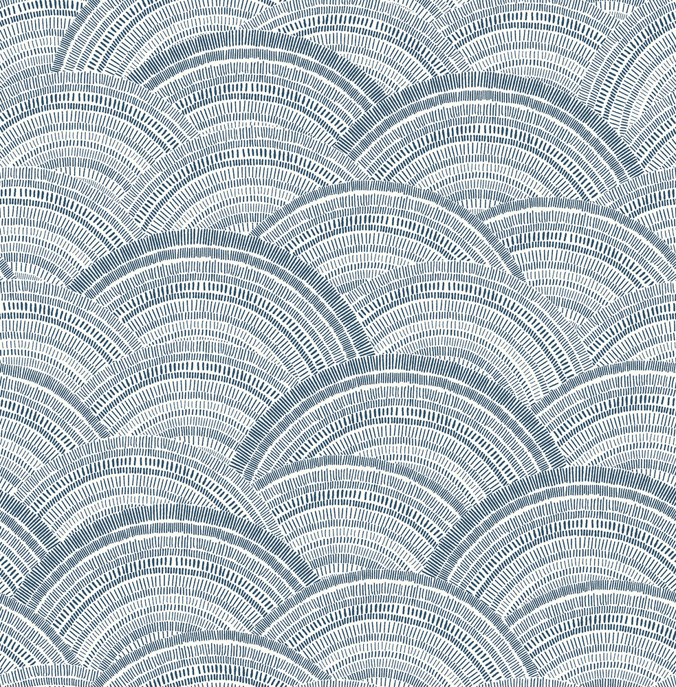 Encircle Indigo Geometric Wallpaper by A-Street Prints Harmony Covers about 56.4 square feet 20.5-in by 33-ft long roll Unpasted 20.86 - Fabric Carolina -