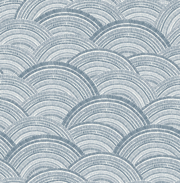 Encircle Indigo Geometric Wallpaper by A-Street Prints Harmony Covers about 56.4 square feet 20.5-in by 33-ft long roll Unpasted 20.86 - Fabric Carolina -