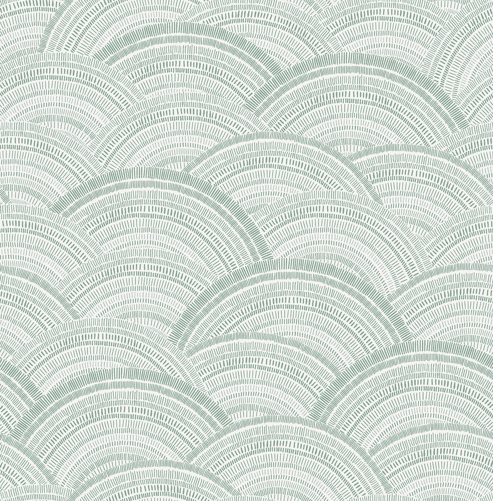 Encircle Sea Green Geometric Wallpaper by A-Street Prints Harmony Covers about 56.4 square feet 20.5-in by 33-ft long roll Unpasted 20.86 - Fabric Carolina -