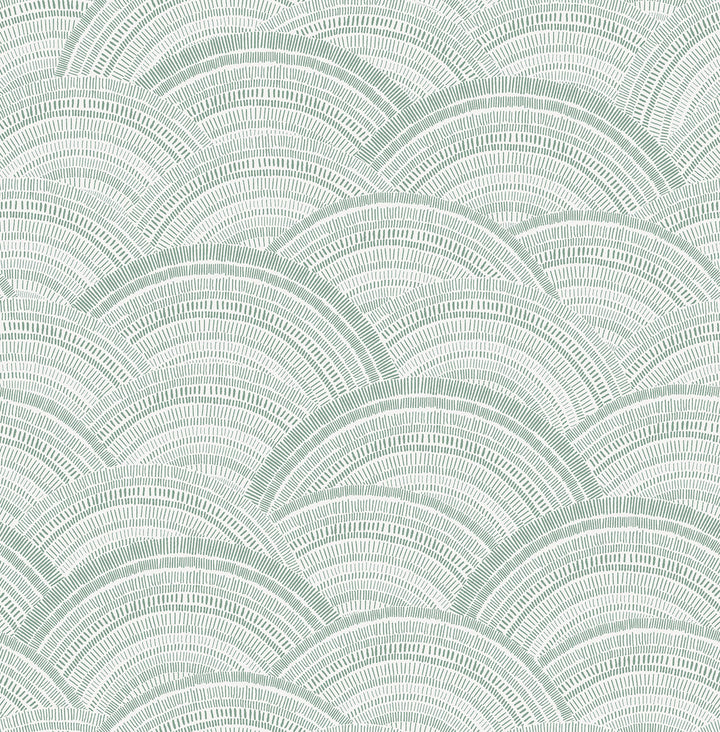 Encircle Sea Green Geometric Wallpaper by A-Street Prints Harmony Covers about 56.4 square feet 20.5-in by 33-ft long roll Unpasted 20.86 - Fabric Carolina -