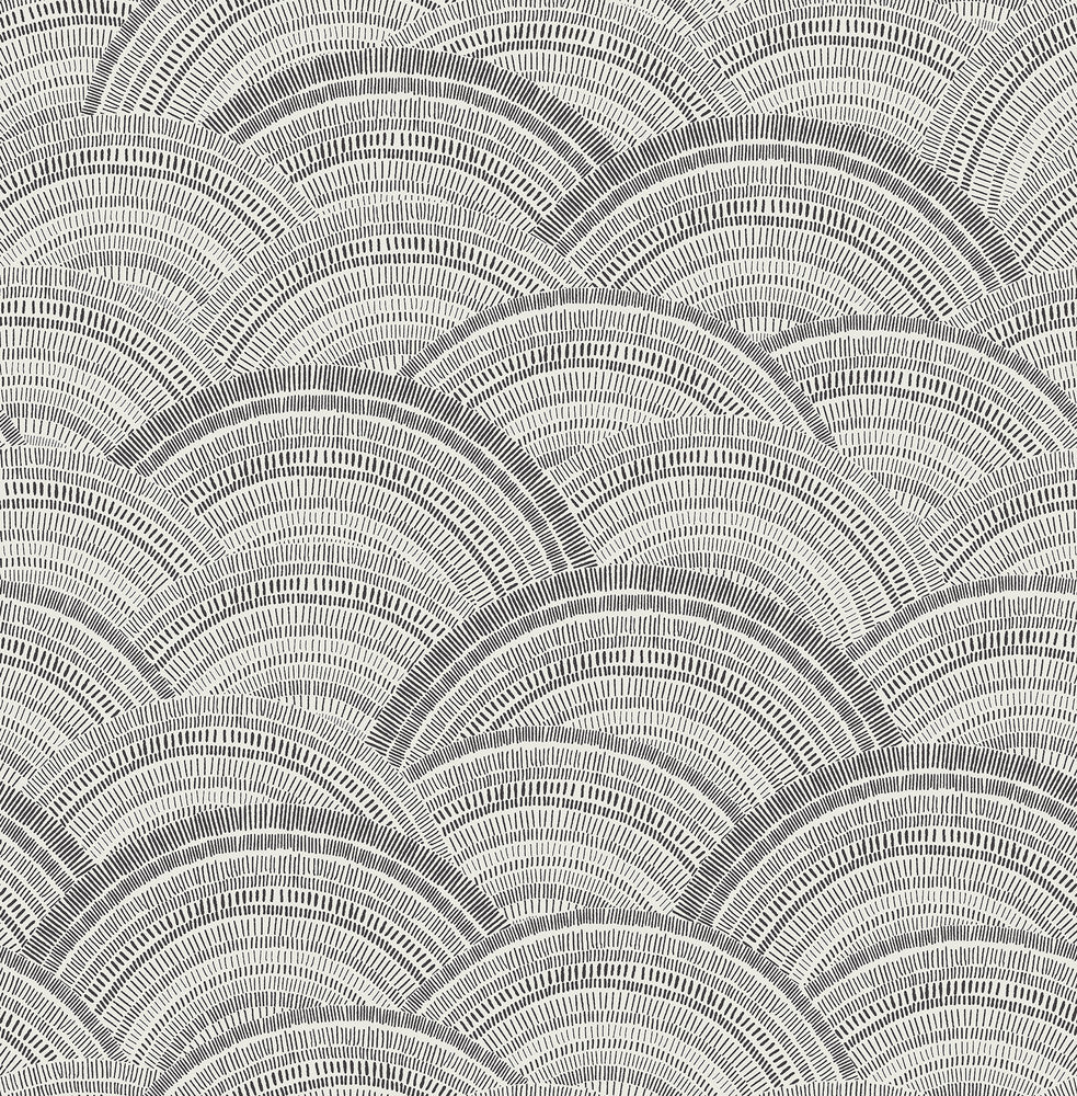 Encircle Black Geometric Wallpaper by A-Street Prints Harmony Covers about 56.4 square feet 20.5-in by 33-ft long roll Unpasted 20.86 - Fabric Carolina -