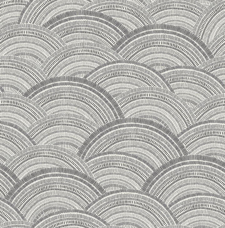 Encircle Black Geometric Wallpaper by A-Street Prints Harmony Covers about 56.4 square feet 20.5-in by 33-ft long roll Unpasted 20.86 - Fabric Carolina -