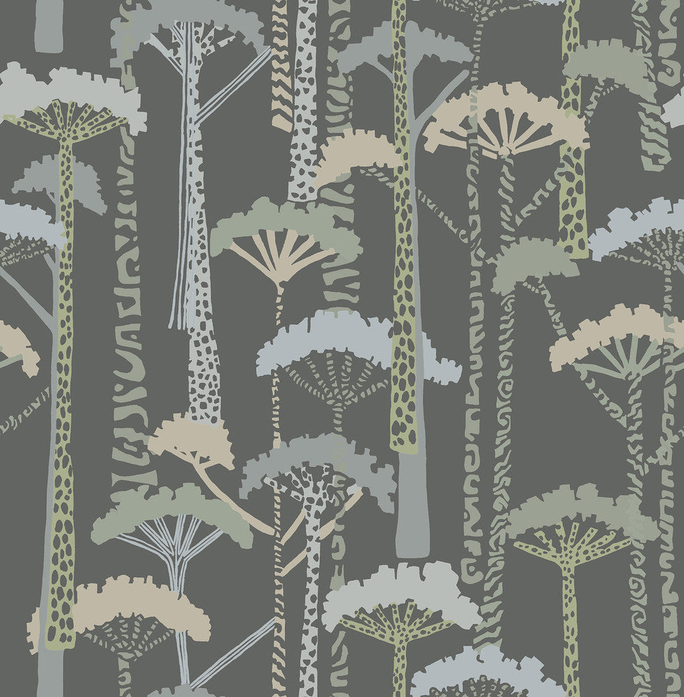 Unify Aqua Forest Wallpaper by A-Street Prints Harmony Covers about 56.4 square feet 20.5-in by 33-ft long roll Unpasted 20.86 - Fabric Carolina -