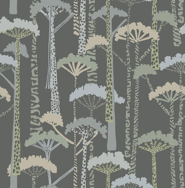 Unify Aqua Forest Wallpaper by A-Street Prints Harmony Covers about 56.4 square feet 20.5-in by 33-ft long roll Unpasted 20.86 - Fabric Carolina -