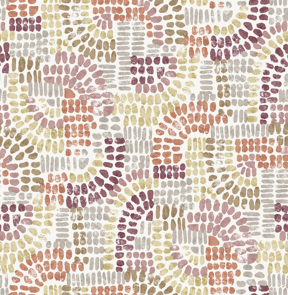 Wanderer Multicolor Mosiac Wallpaper by A-Street Prints Harmony Covers about 56.4 square feet 20.5-in by 33-ft long roll Unpasted 20.86 - Fabric Carolina -