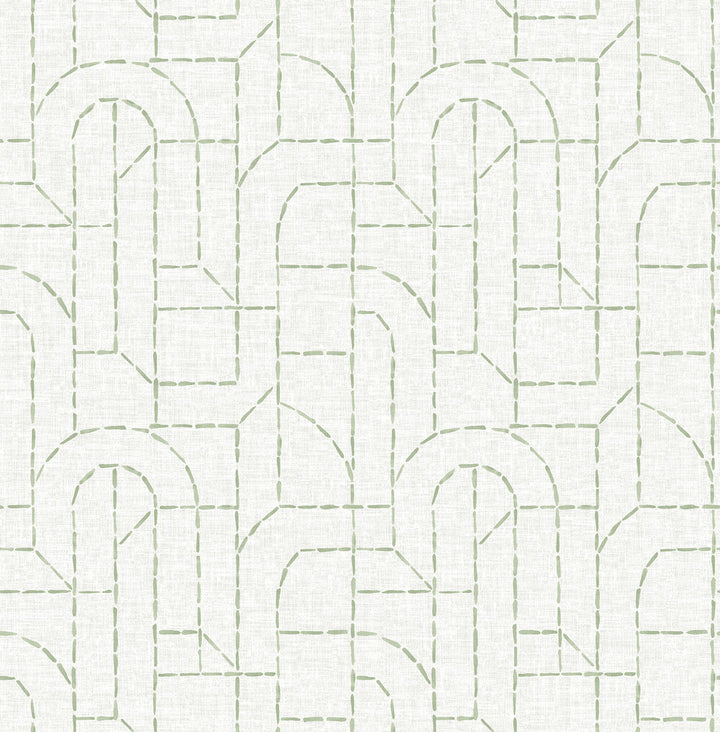Integrity Light Green Arched Outlines Wallpaper by A-Street Prints Harmony Covers about 56.4 square feet 20.5-in by 33-ft long roll Unpasted 20.86 - Fabric Carolina -