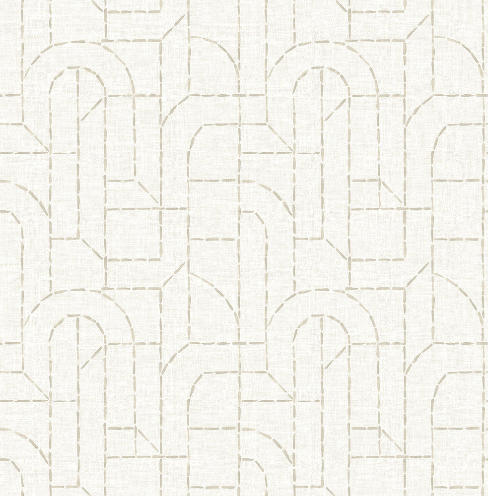 Integrity Dove Arched Outlines Wallpaper by A-Street Prints Harmony Covers about 56.4 square feet 20.5-in by 33-ft long roll Unpasted 20.86 - Fabric Carolina -
