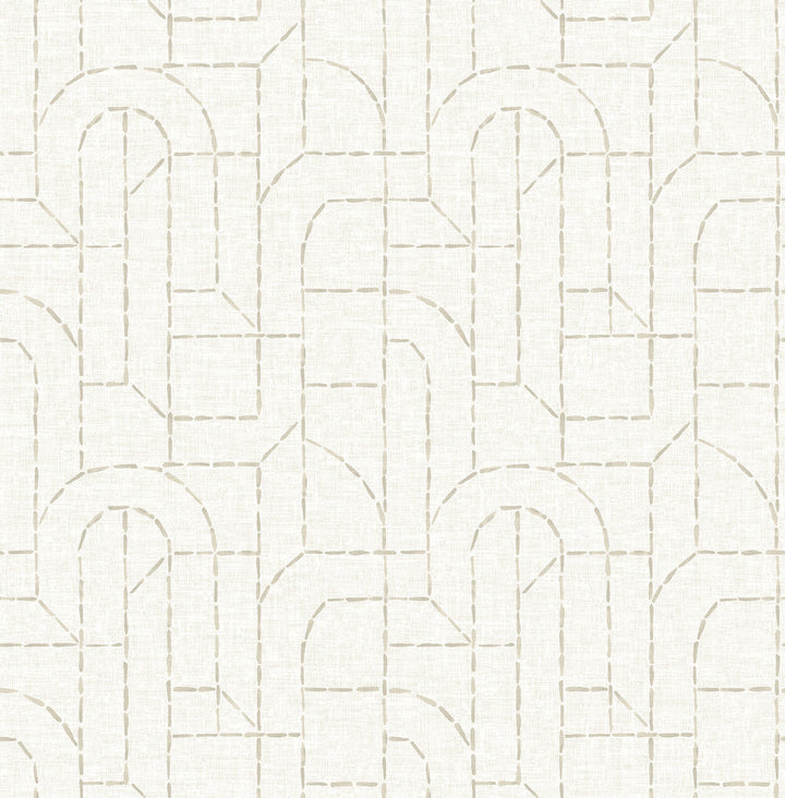 Integrity Dove Arched Outlines Wallpaper by A-Street Prints Harmony Covers about 56.4 square feet 20.5-in by 33-ft long roll Unpasted 20.86 - Fabric Carolina -