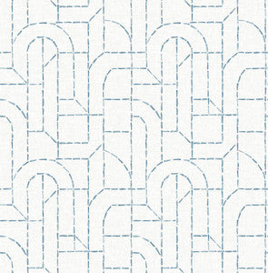 Integrity Blue Arched Outlines Wallpaper by A-Street Prints