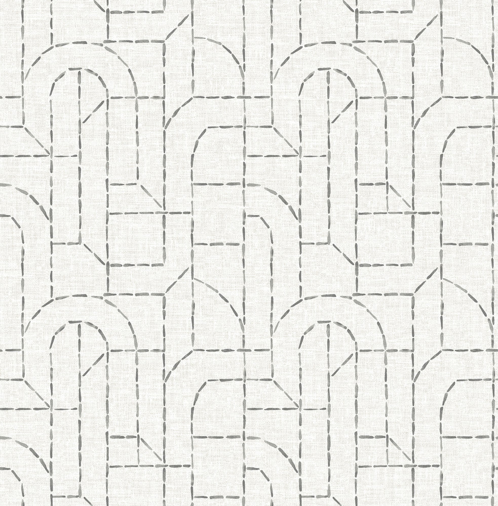 Integrity Grey Arched Outlines Wallpaper by A-Street Prints Harmony Covers about 56.4 square feet 20.5-in by 33-ft long roll Unpasted 20.86 - Fabric Carolina -