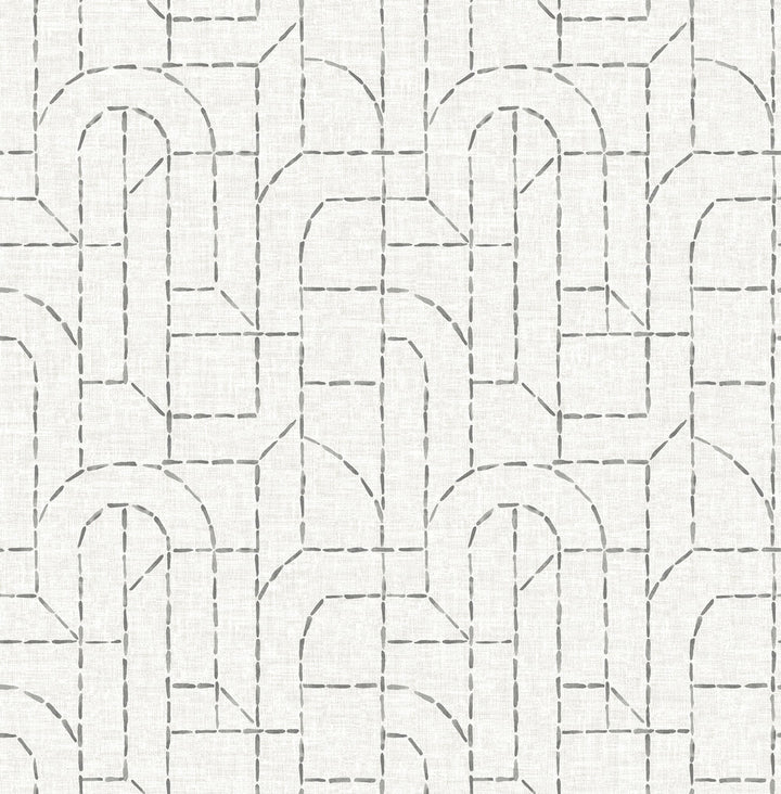 Integrity Grey Arched Outlines Wallpaper by A-Street Prints Harmony Covers about 56.4 square feet 20.5-in by 33-ft long roll Unpasted 20.86 - Fabric Carolina -