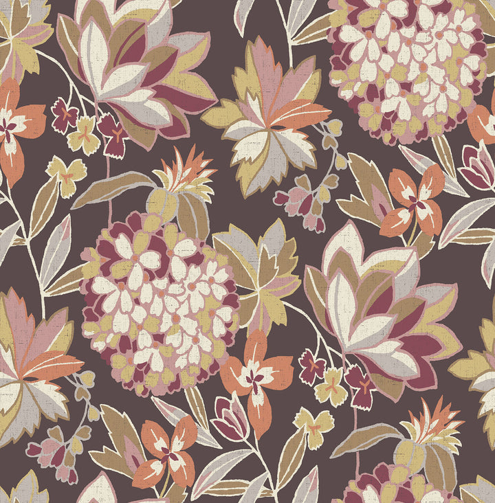 Valdivian Honey Floral Wallpaper by A-Street Prints Harmony Covers about 56.4 square feet 20.5-in by 33-ft long roll Unpasted 20.86 - Fabric Carolina -