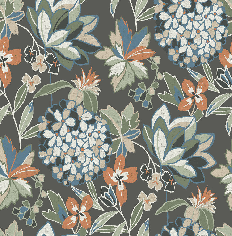 Valdivian Moss Floral Wallpaper by A-Street Prints Harmony Covers about 56.4 square feet 20.5-in by 33-ft long roll Unpasted 20.86 - Fabric Carolina -