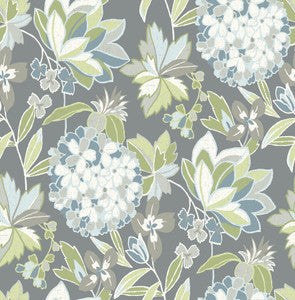 Valdivian Aqua Floral Wallpaper by A-Street Prints