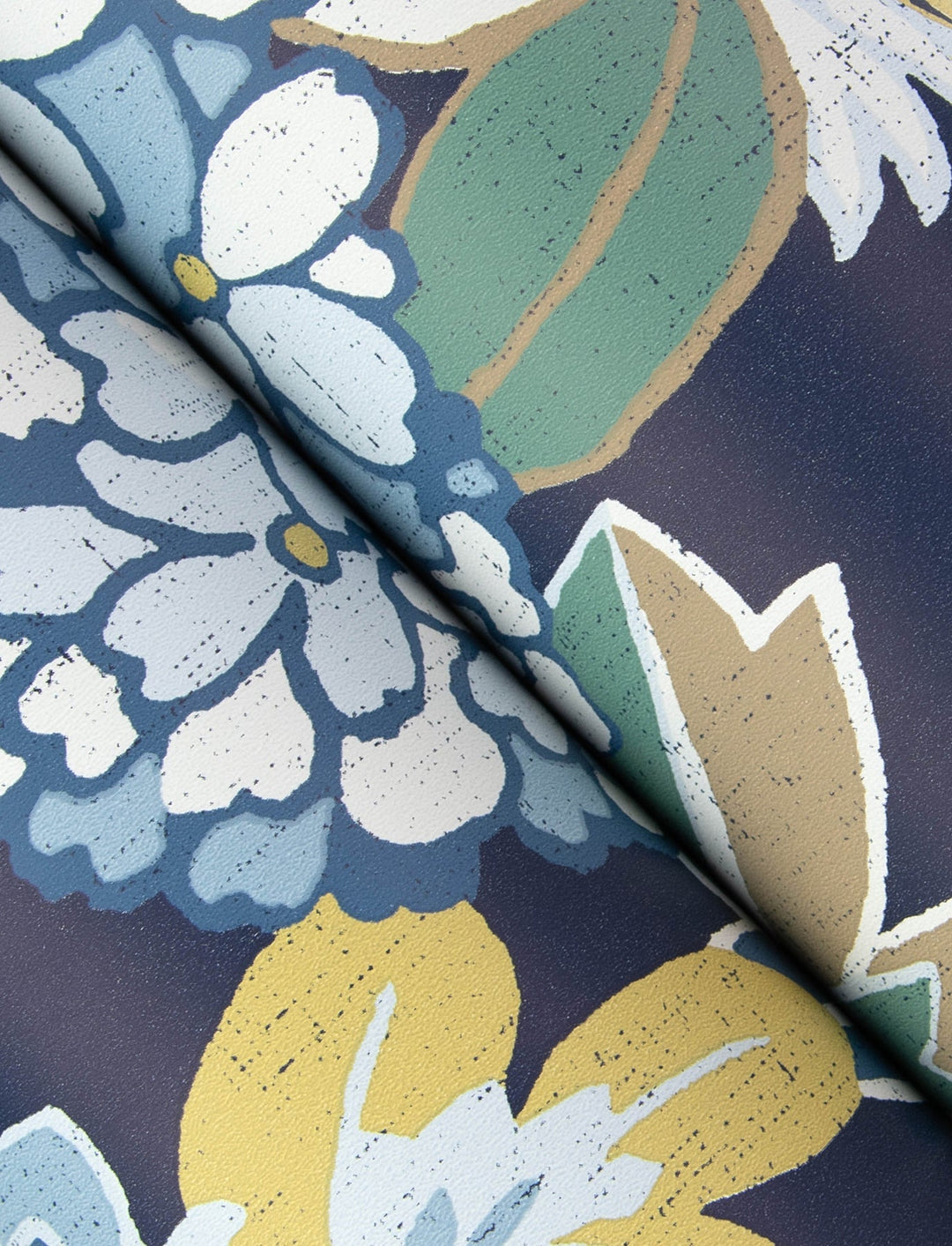 Valdivian Indigo Floral Wallpaper by A-Street Prints Designer