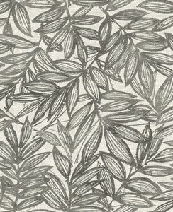 Rhythmic Charcoal Leaf Wallpaper by A-Street Prints