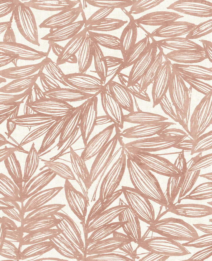 Rhythmic Coral Leaf Wallpaper by A-Street Prints Harmony Covers about 56.4 square feet 20.5-in by 33-ft long roll Unpasted 12.6 - Fabric Carolina -