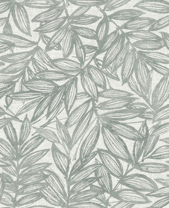 Rhythmic Grey Leaf Wallpaper by A-Street Prints