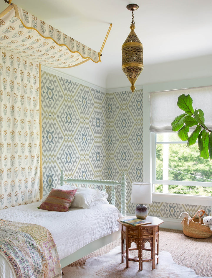 Solola Chartreuse Ikat Wallpaper by A-Street Prints Designer