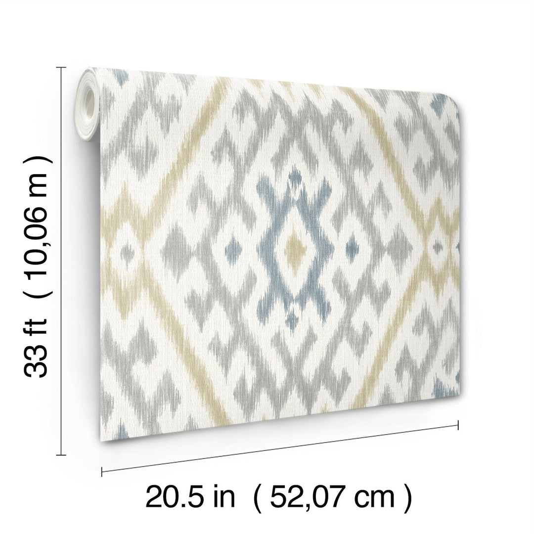 Solola Chartreuse Ikat Wallpaper by A-Street Prints Designer
