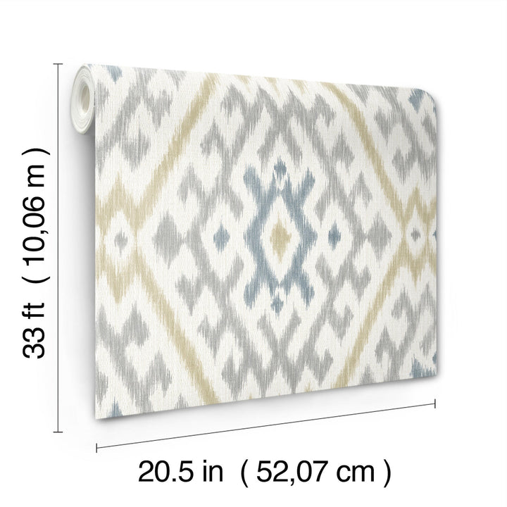 Solola Chartreuse Ikat Wallpaper by A-Street Prints Designer