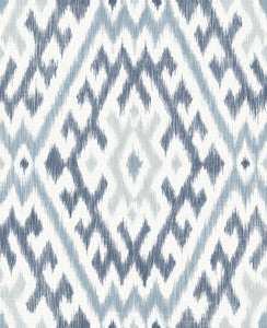 Solola Blue Ikat Wallpaper by A-Street Prints