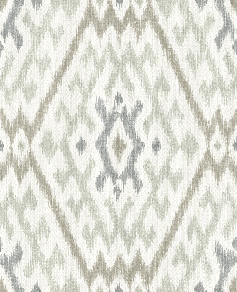 Solola Stone Ikat Wallpaper by A-Street Prints Harmony Covers about 56.4 square feet 20.5-in by 33-ft long roll Unpasted 25.2 - Fabric Carolina -