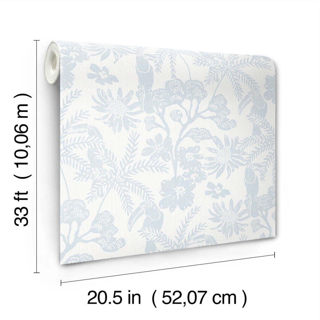 Jacaranda Light Blue Tropical Trail Wallpaper by A-Street Prints Designer