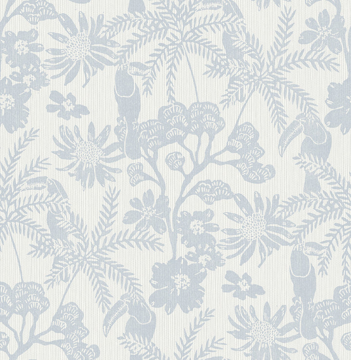 Jacaranda Light Blue Tropical Trail Wallpaper by A-Street Prints Harmony Covers about 56.4 square feet 20.5-in by 33-ft long roll Unpasted 20.86 - Fabric Carolina -