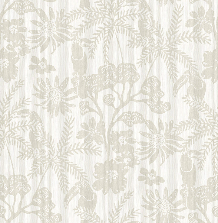 Jacaranda Taupe Tropical Trail Wallpaper by A-Street Prints Harmony Covers about 56.4 square feet 20.5-in by 33-ft long roll Unpasted 20.86 - Fabric Carolina -