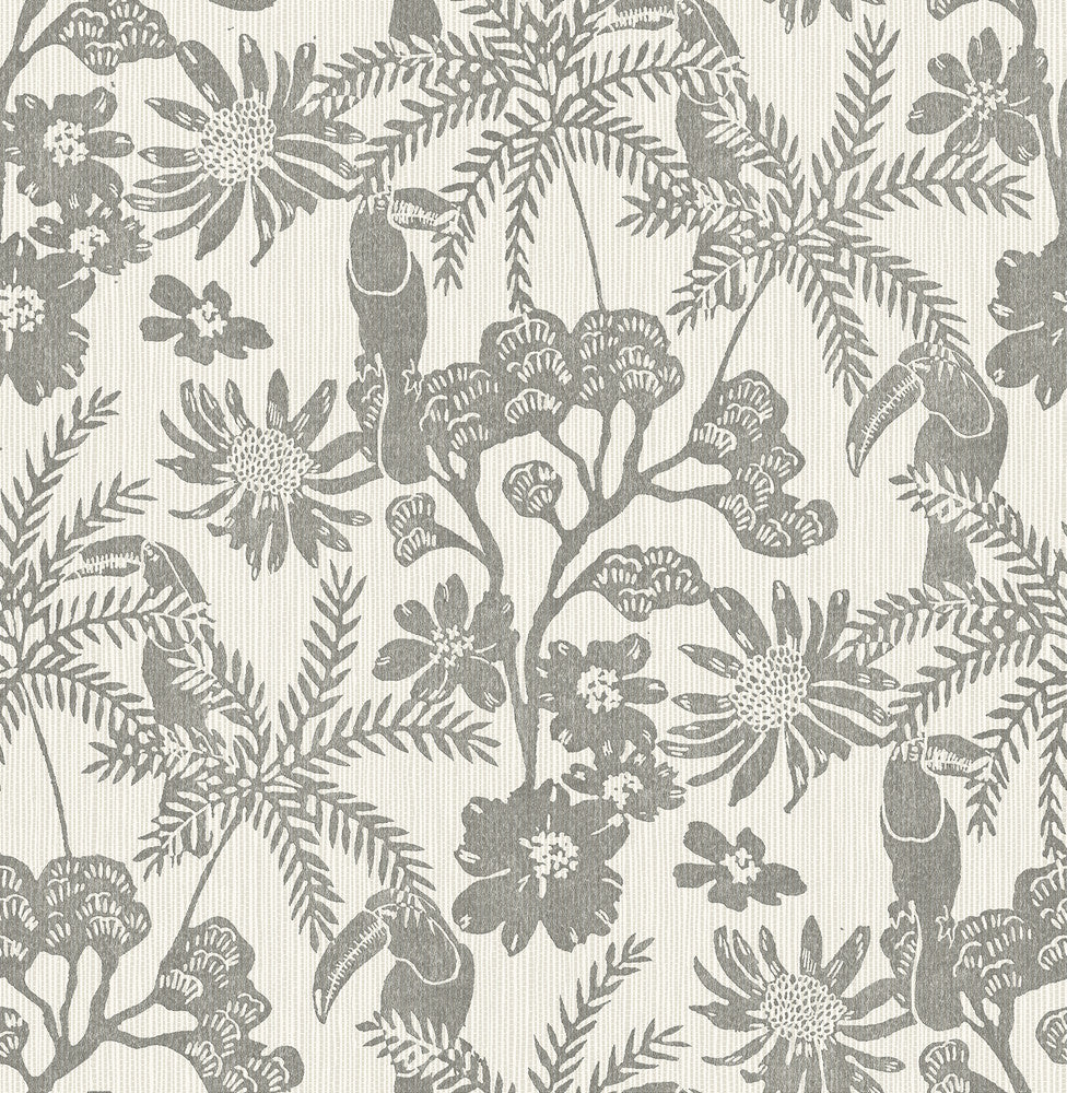 Jacaranda Stone Tropical Trail Wallpaper by A-Street Prints Harmony Covers about 56.4 square feet 20.5-in by 33-ft long roll Unpasted 20.86 - Fabric Carolina -