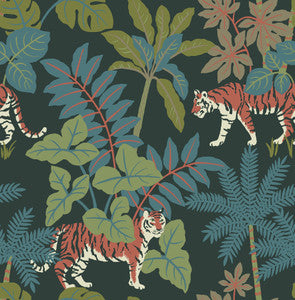 Caspian Evergreen Jungle Prowl Wallpaper by A-Street Prints