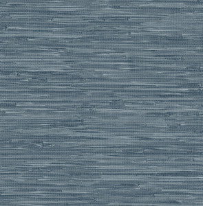 Exhale Indigo Woven Faux Grasscloth Wallpaper by A-Street Prints