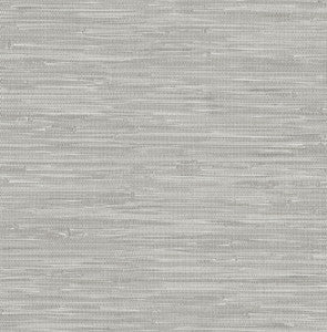 Exhale Light Grey Woven Faux Grasscloth Wallpaper by A-Street Prints