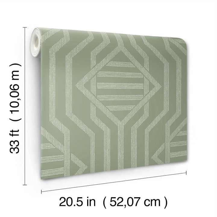 Essex Green Geometric Wallpaper by A-Street Prints Designer