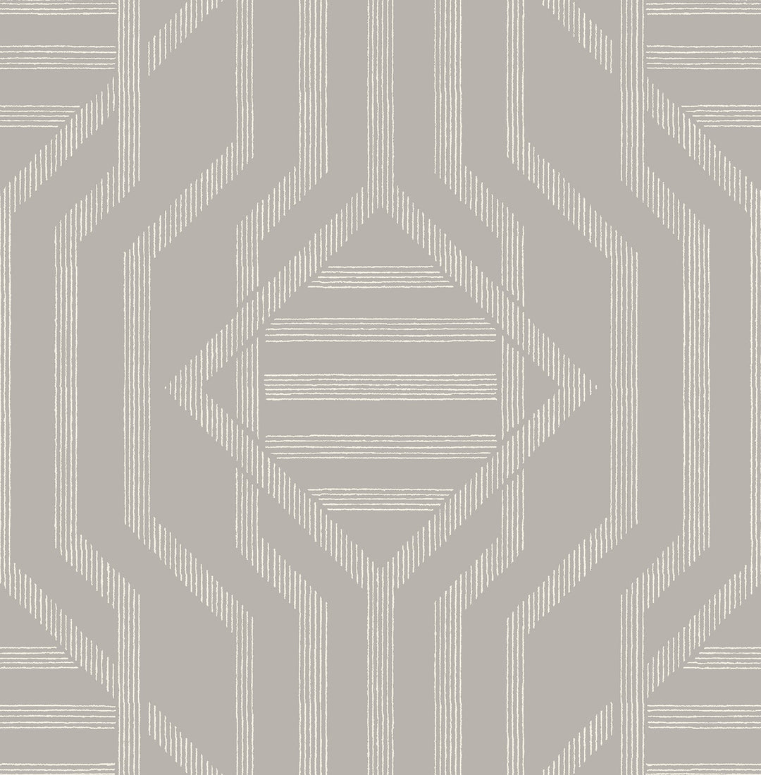 Essex Light Grey Geometric Wallpaper by A-Street Prints Designer