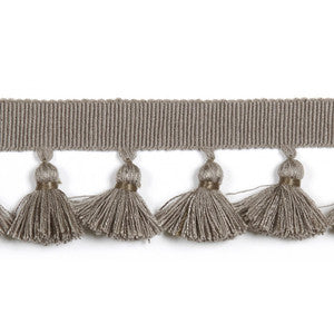 Hellenic Key Tassel Fringe Slate by Europatex Fabric