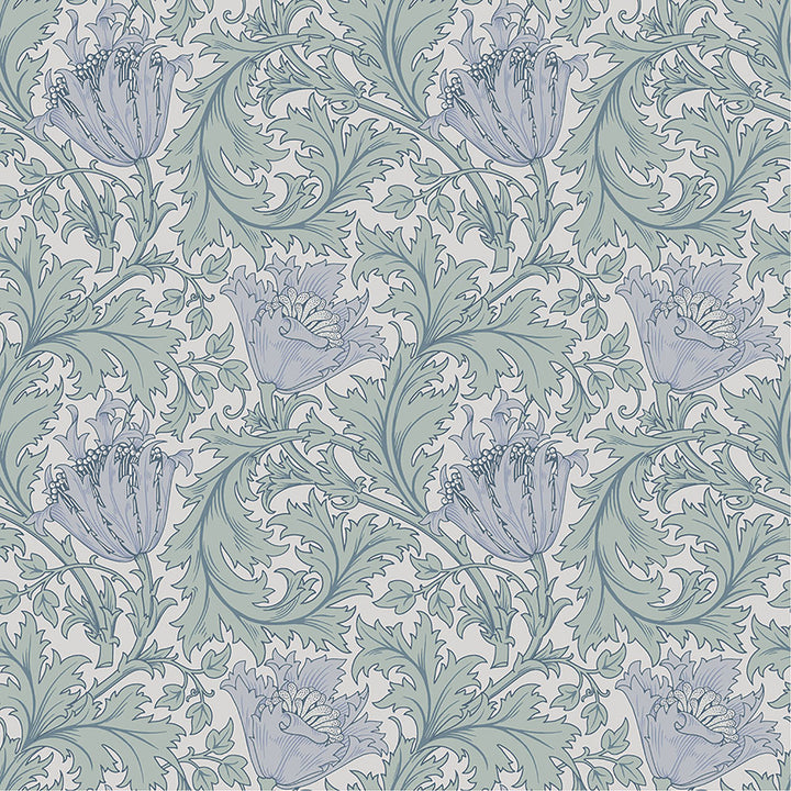 Anemone Blue Floral Trail Wallpaper by A-Street Prints Hidden Treasures Covers about 57.5 square feet 20.9-in by 33-ft long roll Unpasted 10.4 - Fabric Carolina -