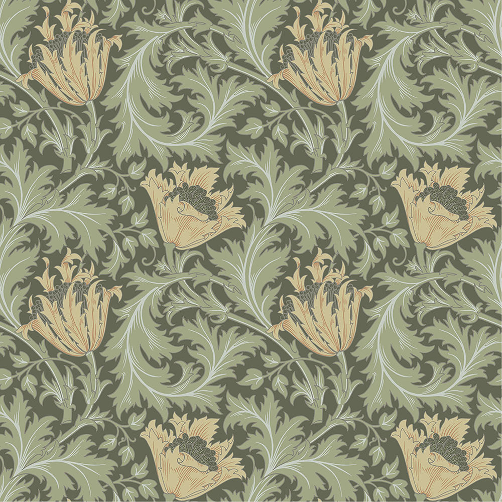 Anemone Moss Floral Trail Wallpaper by A-Street Prints Hidden Treasures Covers about 57.5 square feet 20.9-in by 33-ft long roll Unpasted 10.4 - Fabric Carolina -