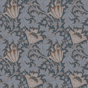 Anemone Dark Blue Floral Trail Wallpaper by A-Street Prints
