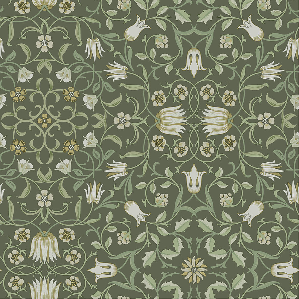 No 1 Holland Park Green Floral Wallpaper by A-Street Prints Hidden Treasures Covers about 57.5 square feet 20.9-in by 33-ft long roll Unpasted 20.9 - Fabric Carolina -
