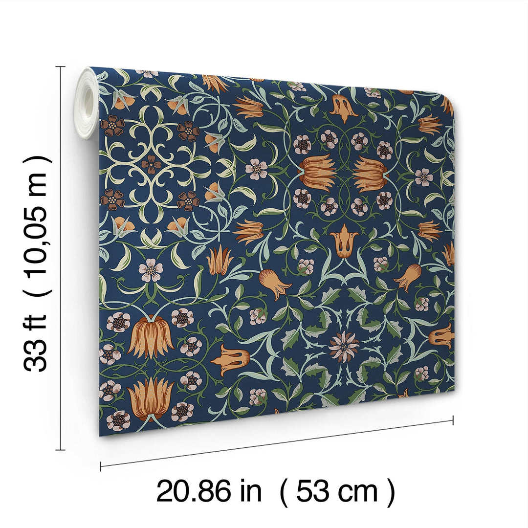 No 1 Holland Park Dark Blue Floral Wallpaper by A-Street Prints Designer
