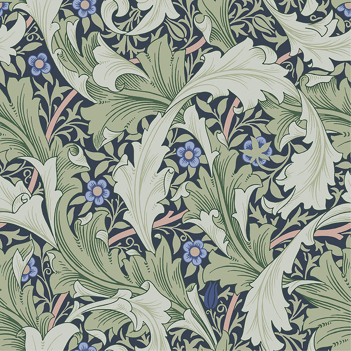 Granville Green Leafy Vine Wallpaper by A-Street Prints Hidden Treasures Covers about 57.5 square feet 20.9-in by 33-ft long roll Unpasted 20.9 - Fabric Carolina -