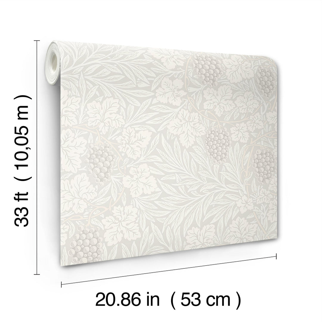 Vine White Woodland Fruits Wallpaper by A-Street Prints Designer